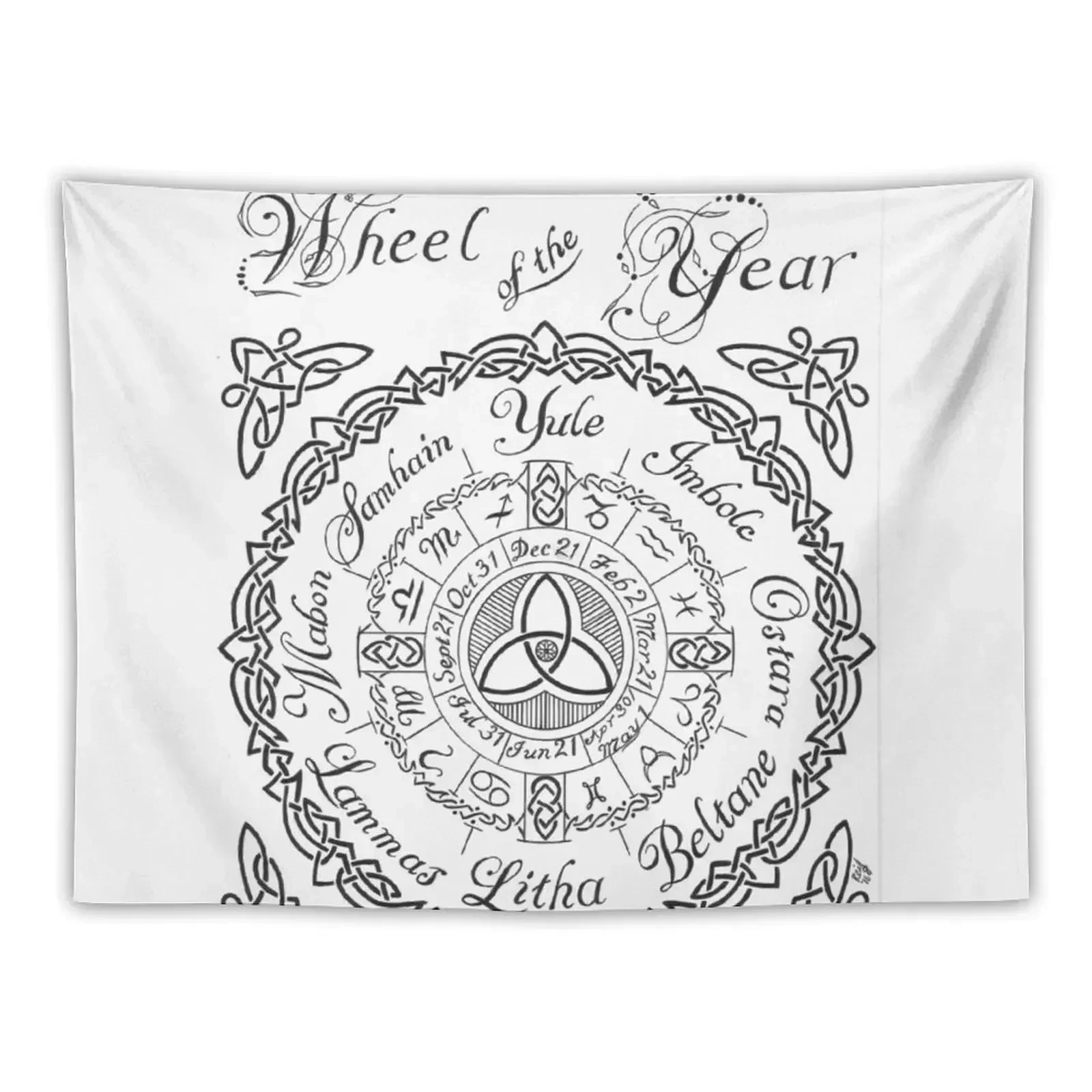 Wheel of the Year Tapestry Wall Decor Hanging On The Wall Tapestry