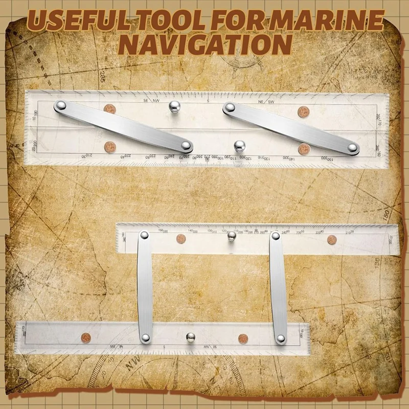 Marine Parallel Ruler With Clear Scales 12 Inches Parallel Ruler Navigation Tools For Boat Ship Navigation Drawing