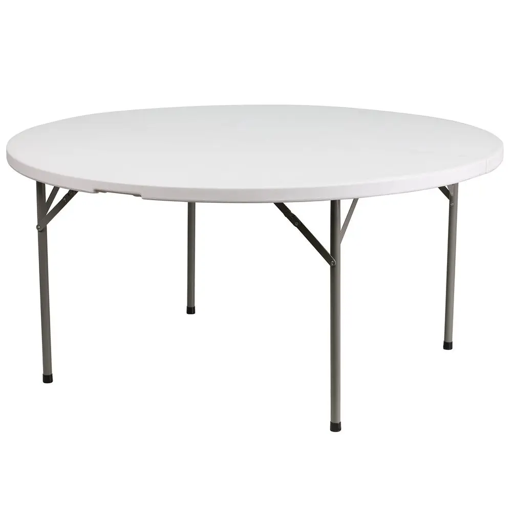 

Elon 5 Round AllOccasion Plastic Folding Event Table, Foldable Portable Banquet Table for Indoor Outdoor Events, White