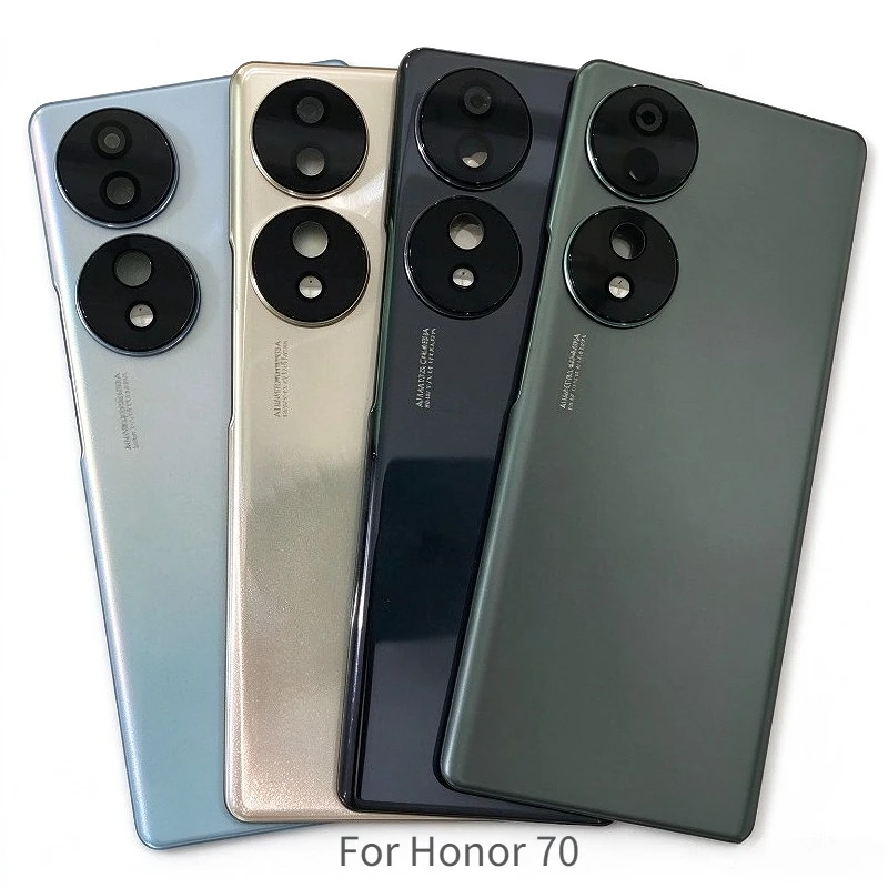 Back Glass Battery Cover For Honor 70 FNE-AN00, Rear Housing Door Replacement With Camera frame Lens, Repair Spare Parts