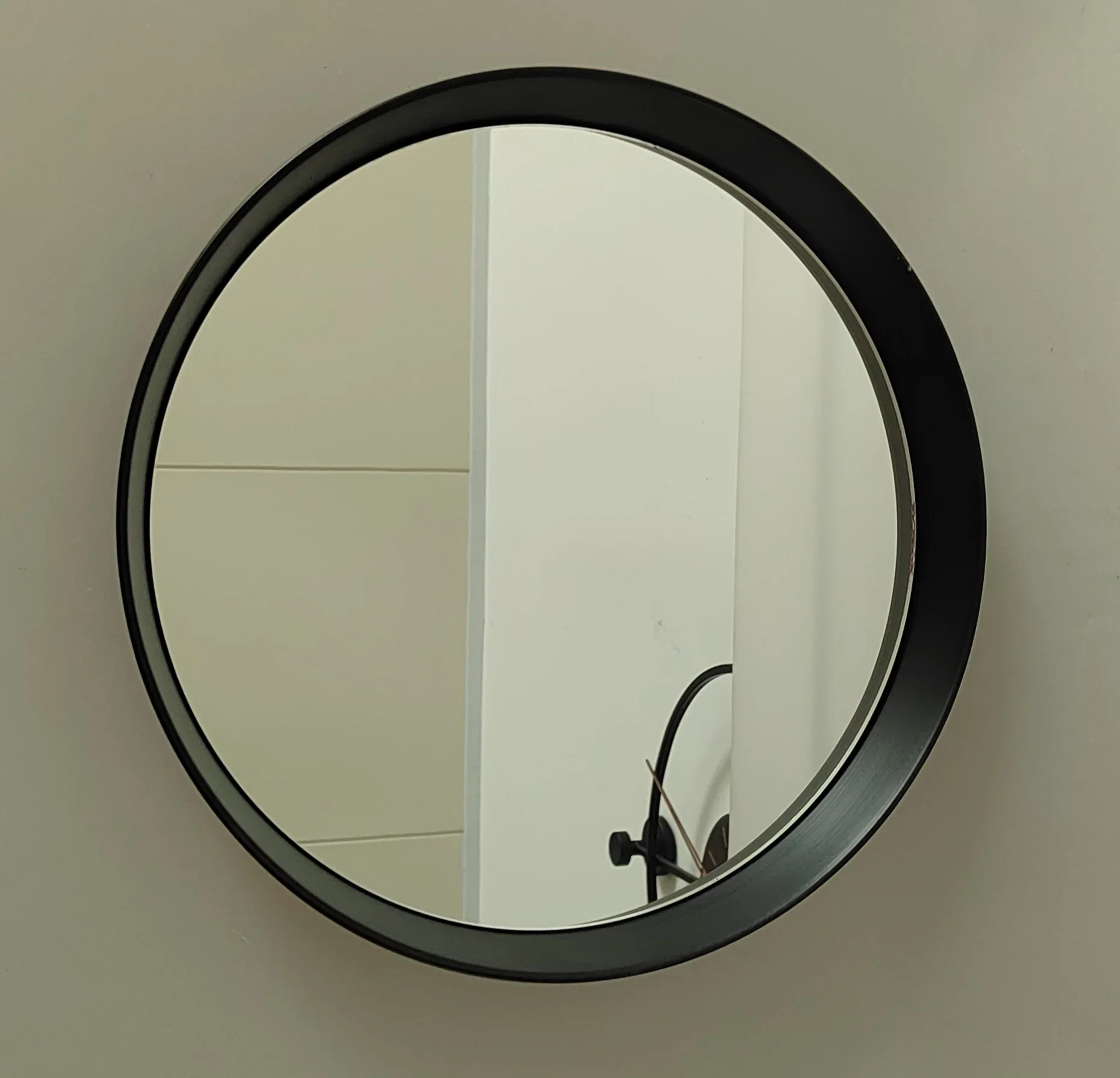 32*32cm Metal Sleek design modern simple circle wall mirrors black frame round wall mirror for living room