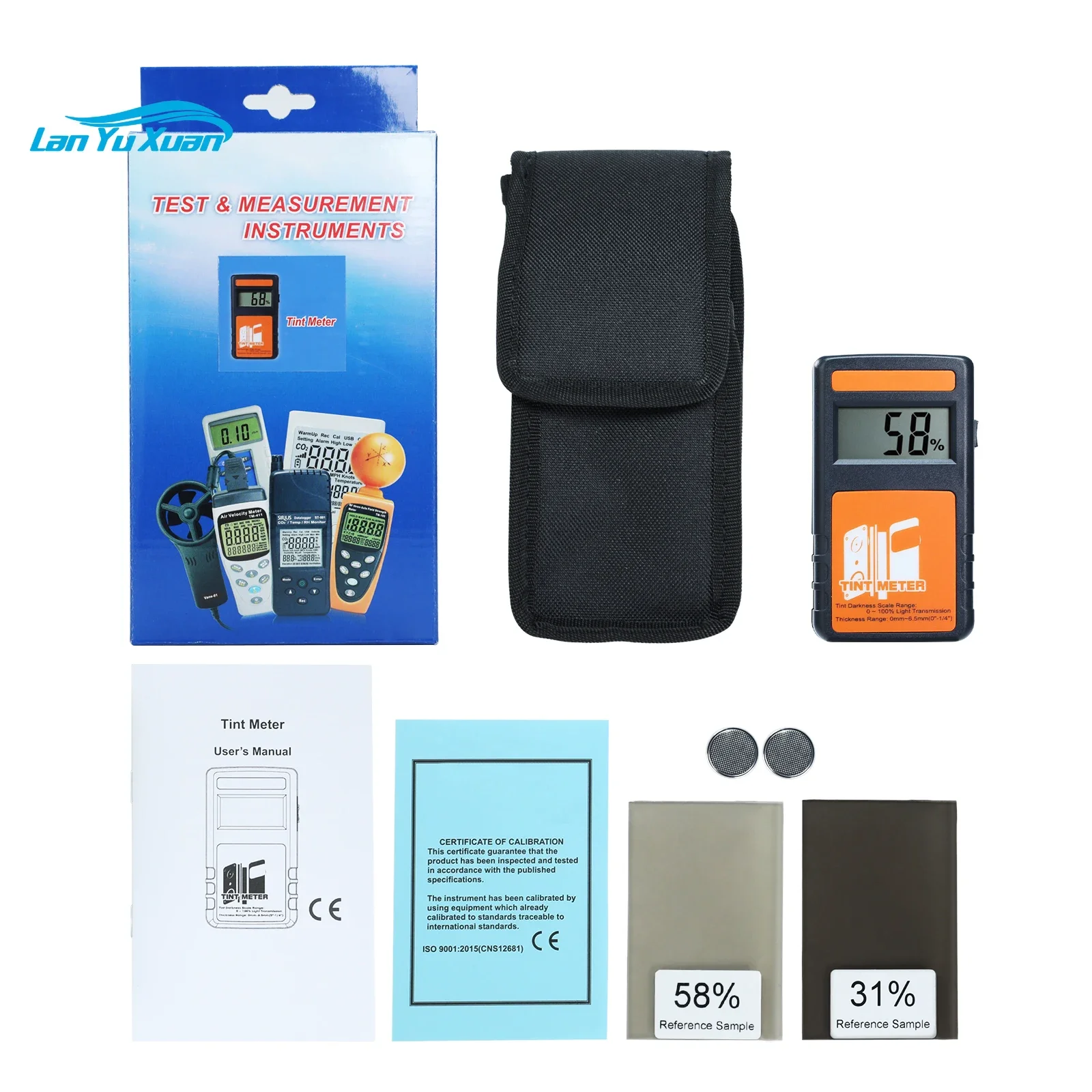 New Digital Window Tint Meter 0-100% Light Transmission Transmittance Tester 4000 Continuous Measurement for Car  Vehicle