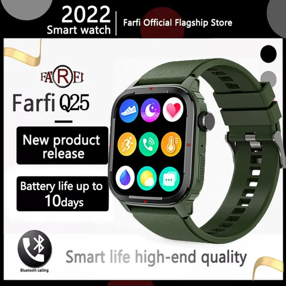 

Farfi Smart Watch Blood Oxygen Fitness Traker Heart Rate Traker Bluetooth Call LED Screen Waterproof Smart Band For Android IOS