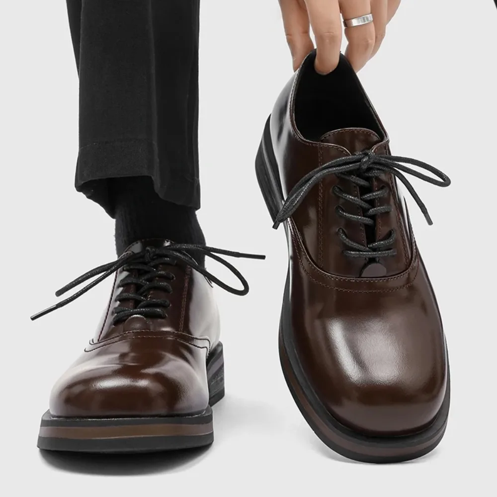 

British Style Men Leather Casual Shoes Classic Male Oxford Shoes New Arrival Dress Business Shoes Thick Bottom Footwear Sneakers