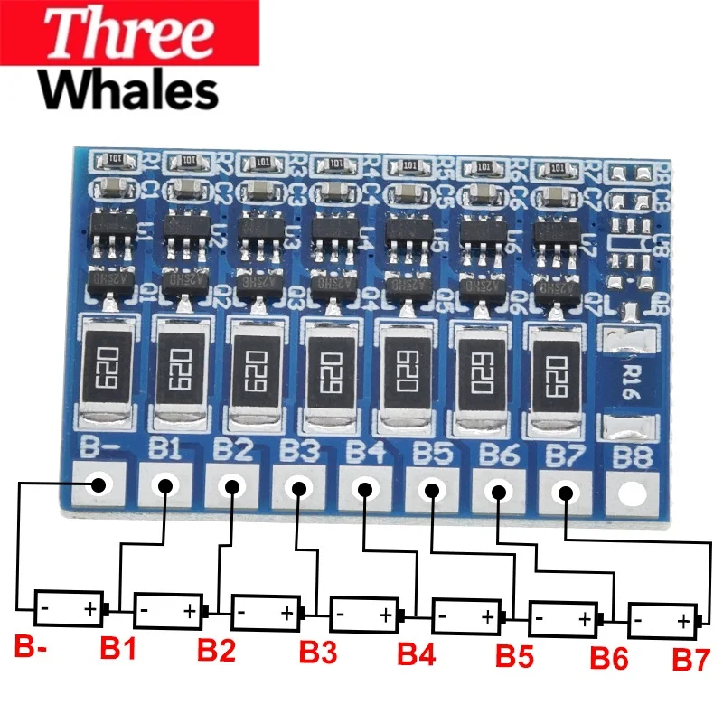 TRH 7S 29.4V 4.2V Balance Function Protection Board 66mA 7S Li-ion Lipo Battery Lithium 18650 Batteries Balanced Module BMS PCB