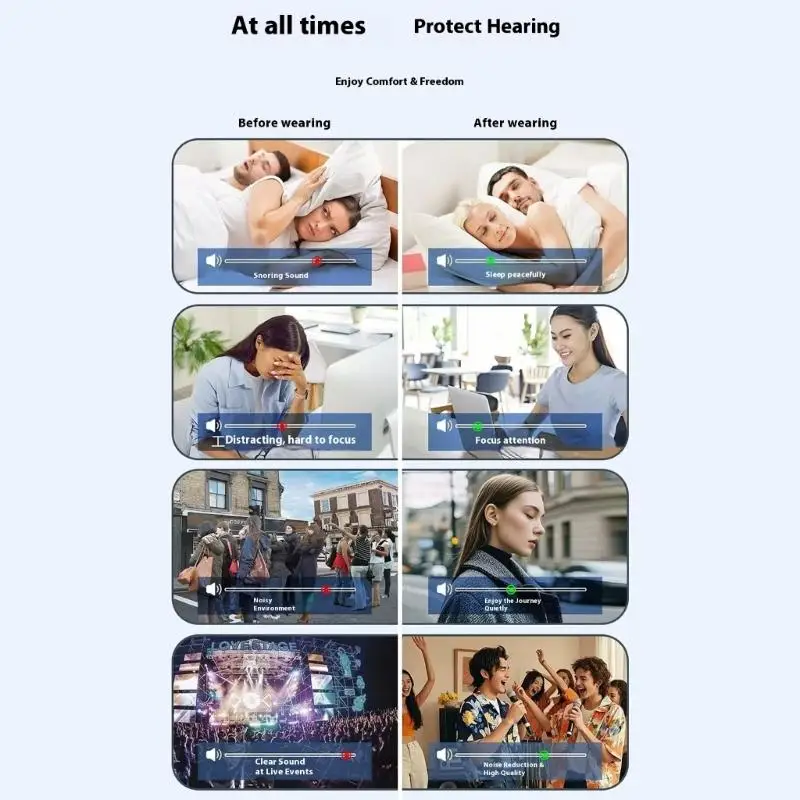 R53C Reusable Silicone Noise Reduction Earplugs 32dB Sound Blocking For Office Travel Concerts Sterilized Comfort Design