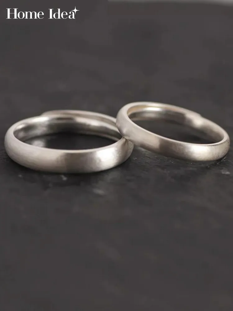 

Lovers Vintage Solid 999 Sterling Silver Rings Men Women Open Adjustable Rings Fine Jewelry Couple Accessories Birthday Gift