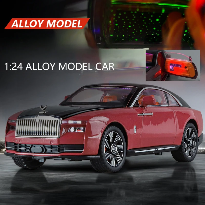 1:24 Rolls Royce SPECTRE Alloy Luxy Car Model Diecasts Metal Car Vehicles Model Sound and Light Childrens Toys Gifts