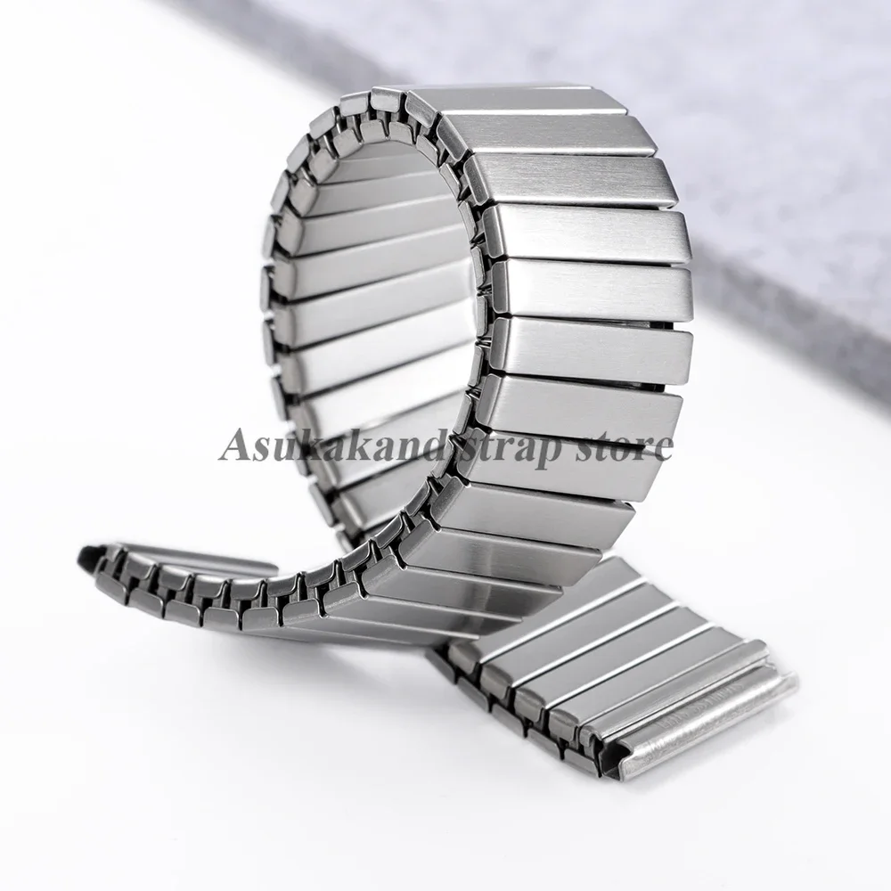 Elastic Stretch Metal Strap Universal Watchband Stainless Steel Expansion 16mm 18mm for Smartwatch Bracelet Women Men Wristband