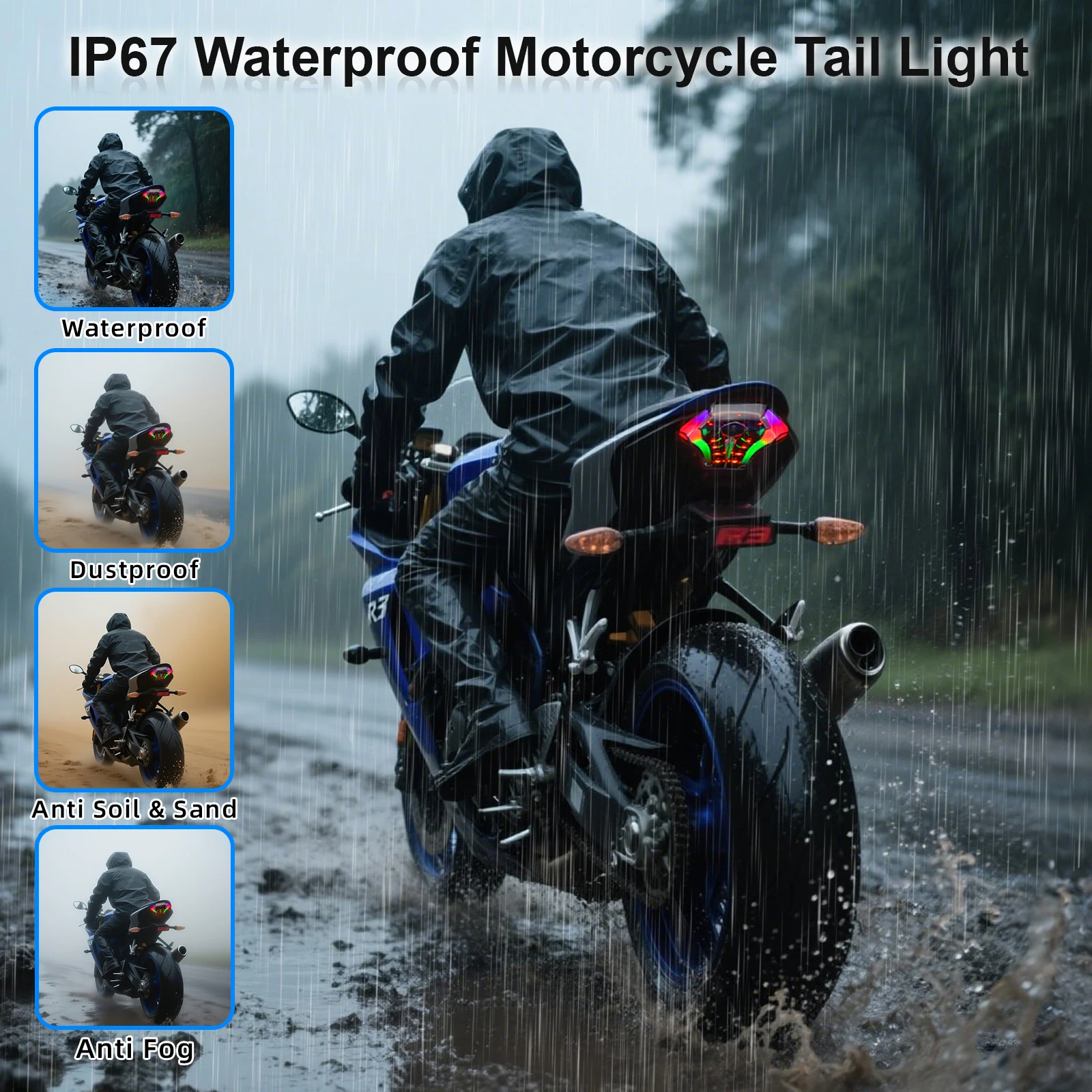 Motorcycle Rear Tail Lights Brake Turn Signal Integrated LED Taillight For Yamaha MT03 MT25 MT07 YZF R3 R25 2013-2023 2021 2022