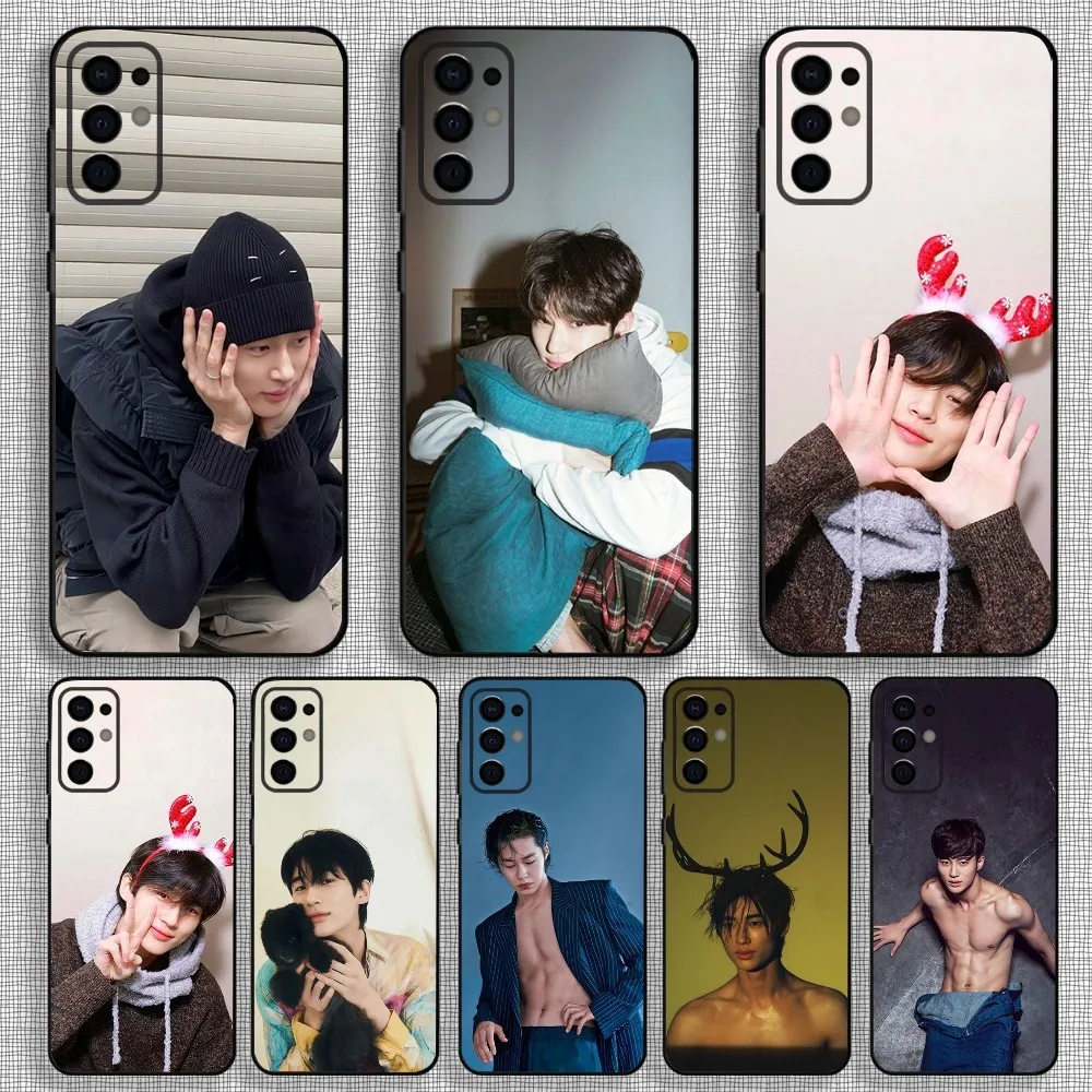 B-Byeon Woo Seok Model Phone Case For Samsung S24,S21,S22,S23,S30,Ultra,S20,Plus,Fe,Lite,Note,10,9,5G Black Soft Cover