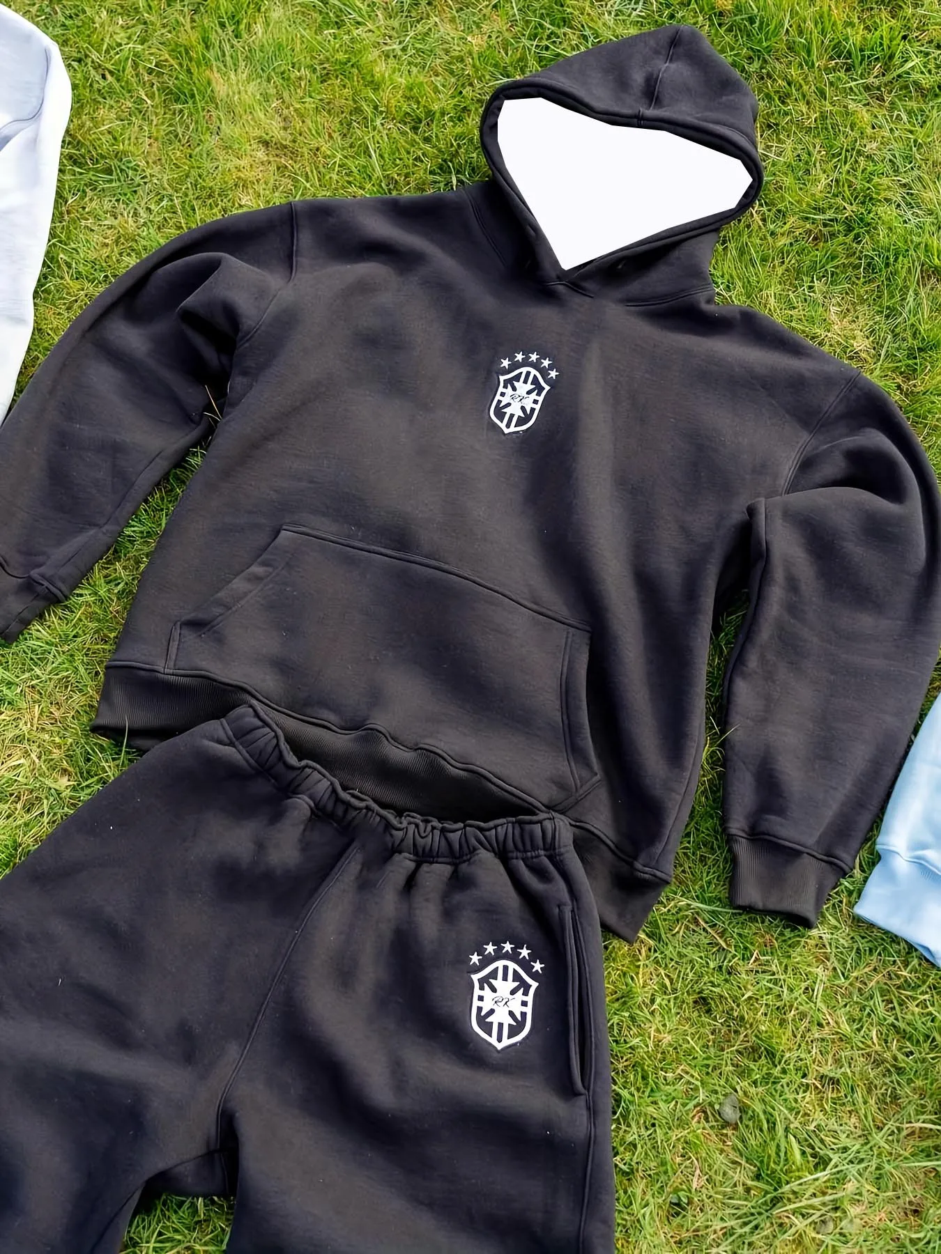 

205/26 модный комплект свитшотов с капюшоном и принтом, мужской повседневный длинный светящийся осенне-зимний свитшот + брюки, спортивный костюм