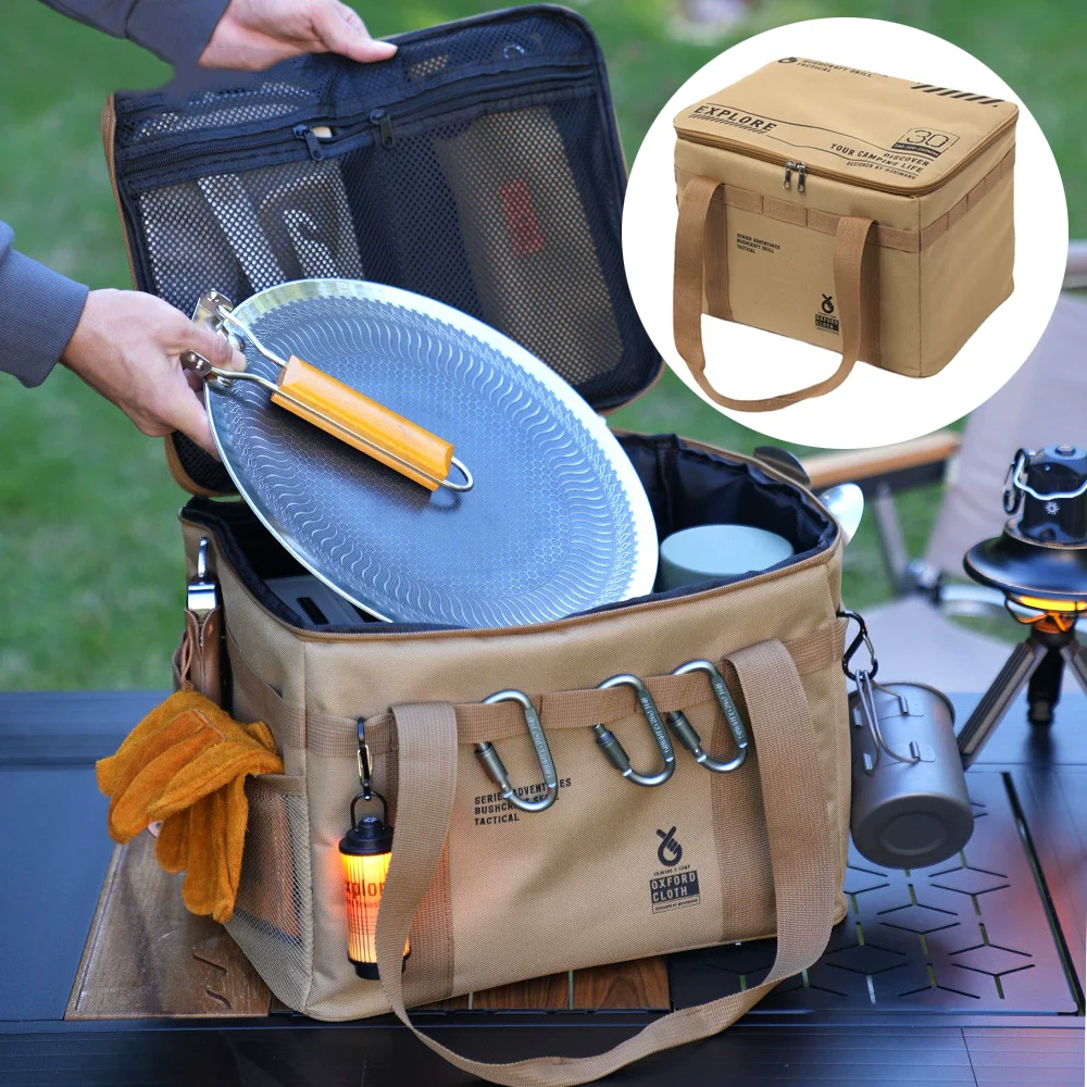 

Тактическая сумка для хранения кемпинга 30/42 л — изолированная складная коробка для пикника, посуды и полевого оборудования, водонепроницаемые товары для улицы