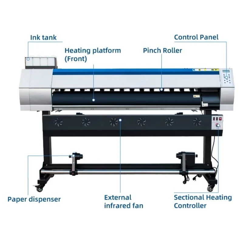 Macro Color Brand New 1.6m Dye Sublimation Paper Printer XP600/4720/i3200 India Sari Dress T-shirt Inkjet Printer Machine Card