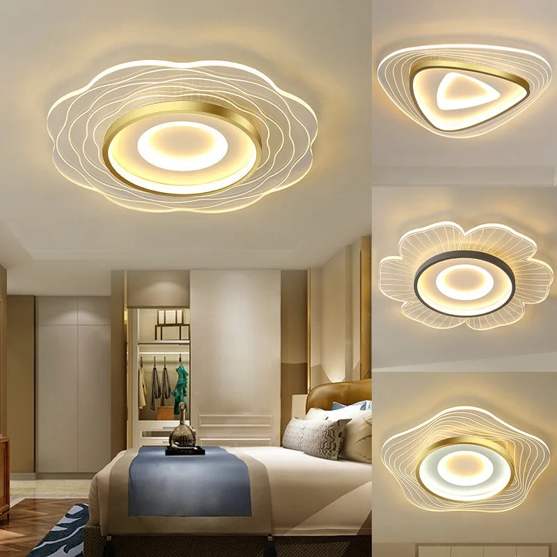 

Bedroom ceiling light modern simple warm thin creative intelligent flower-shaped living room dining light