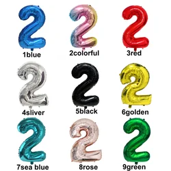 Balloon 2 Number Balloons Digit Two Green Globe Blue Figure 2 Birthday Big Large 32 inch Red Rose Golden Silver Black Colorful
