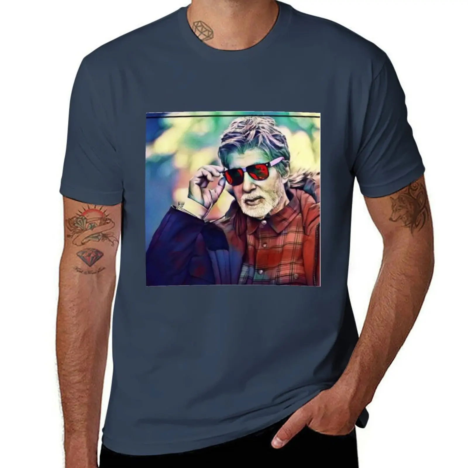 

Actor Amitabh bachchan T-Shirt Basic Simple Casual Short Sleeve Tee