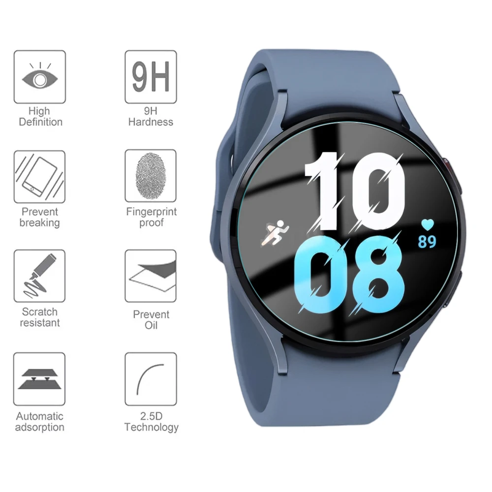 9H gehärtetes Glas Displayschutzfolien für Samsung Galaxy Watch 5 40/44 mm Watch 5 Pro Glass Protecor Smartwatch Anti-Kratz-Folie