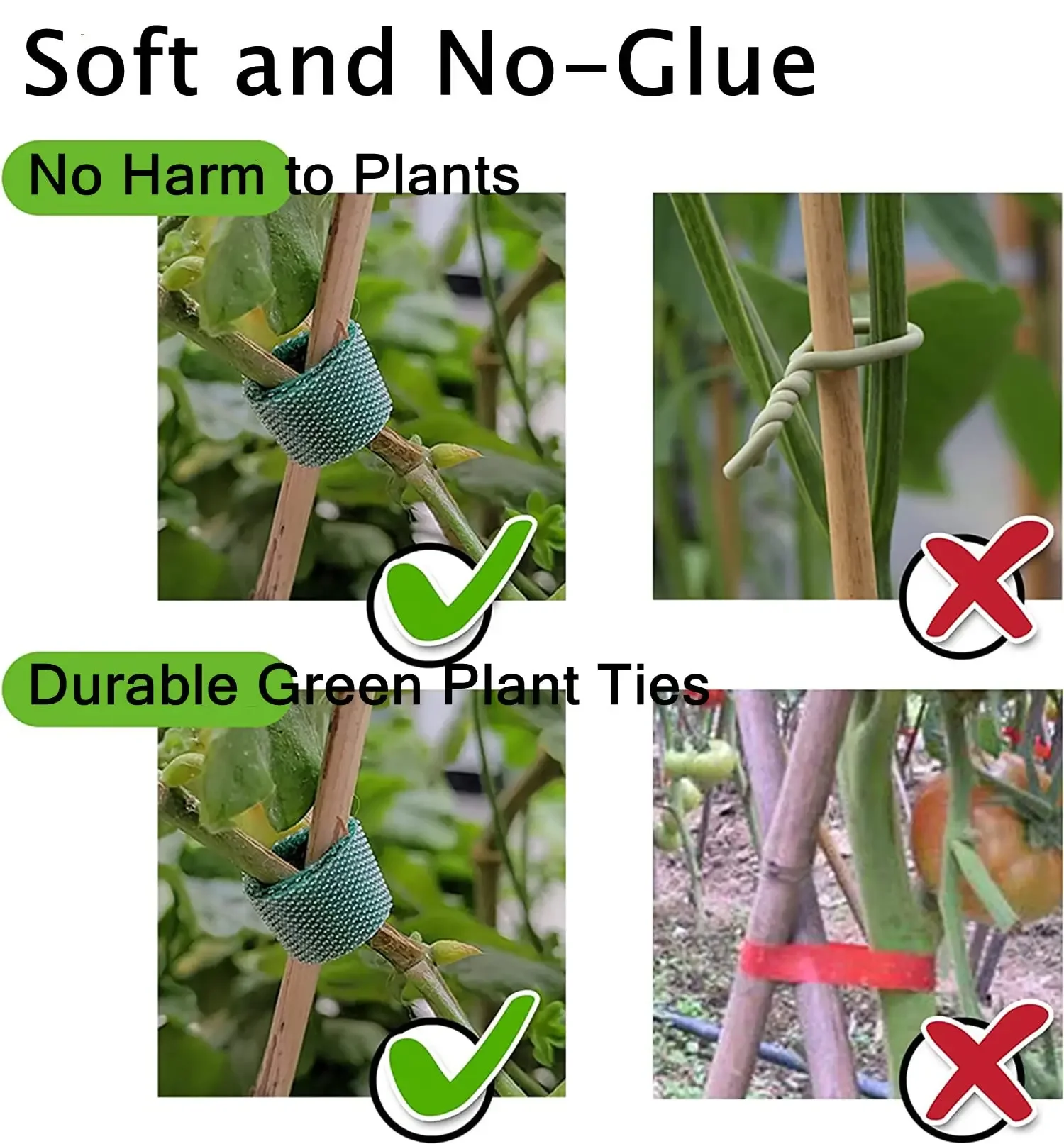 10 Rolls Green Garden Twine Plant Ties Nylon Plant Bandage Garden Hook Loop Bamboo Cane Wrap Support Garden Accessories