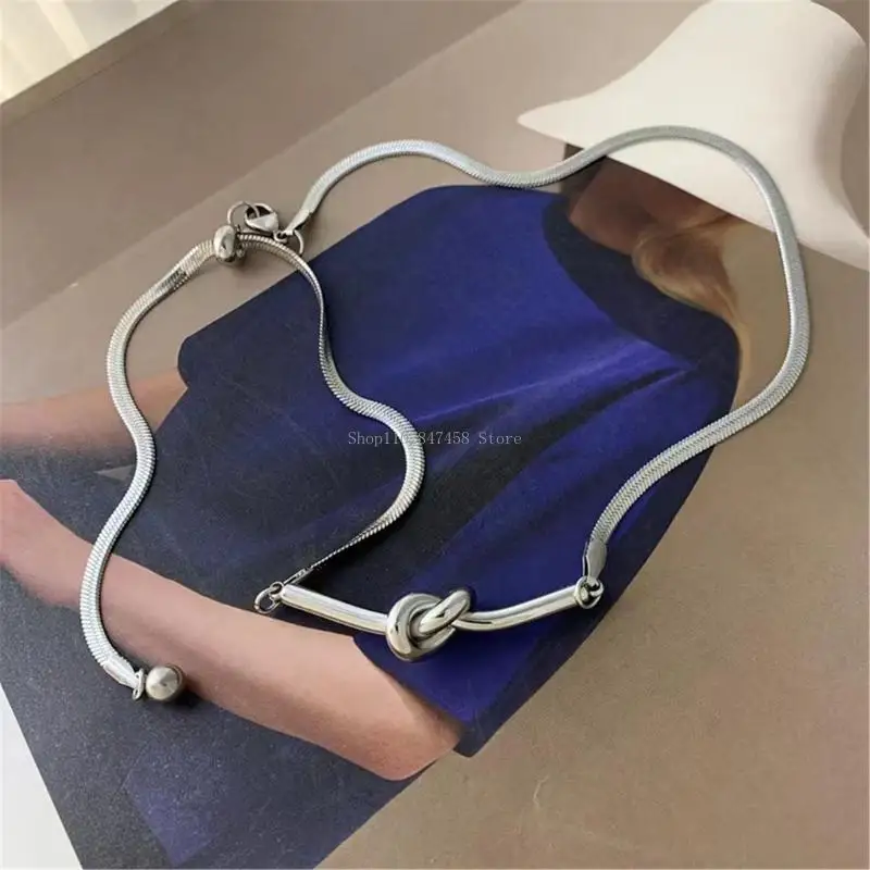 سلسلة ثعبان قابلة للتعديل عقدة زوجين قلادة الرجال نساء إكسسوارات هدية المجوهرات