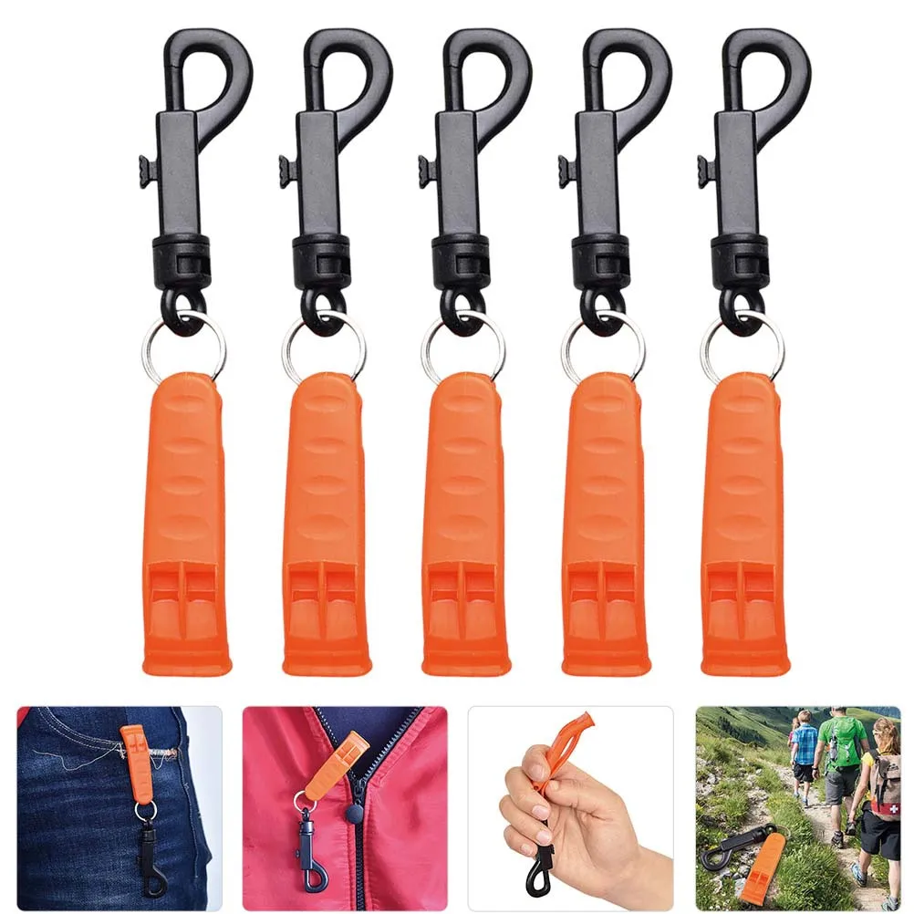 10 قطعة صفارات إنقاذ في الهواء الطلق البلاستيك الطوارئ المحمولة السلامة التخييم التنزه بصوت عال إشارة صفارات مجموعة إنقاذ الحياة