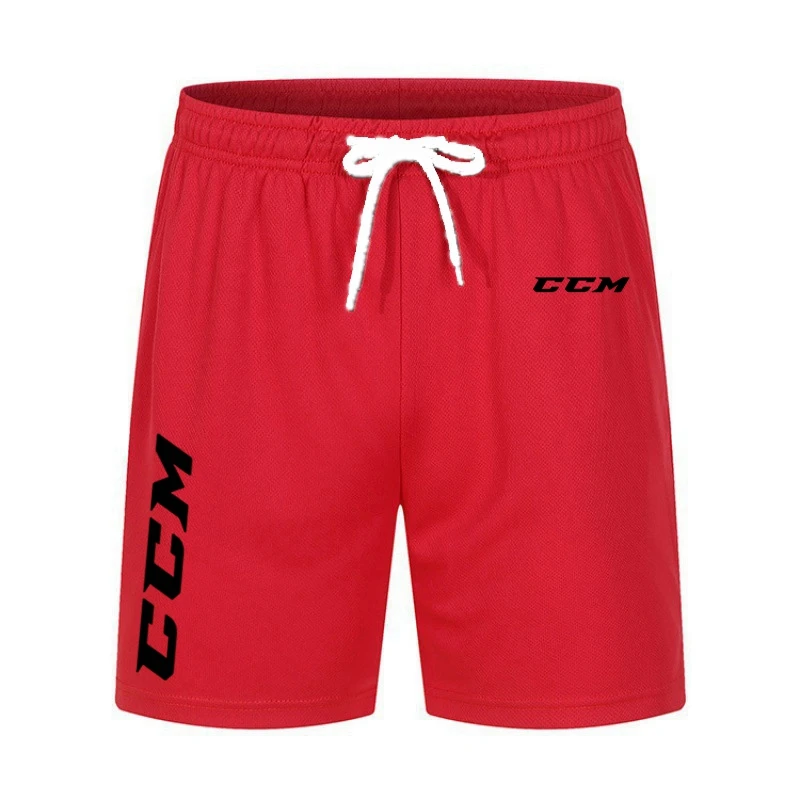 CCM Men Summer Short Mesh Gym Bodybuilding Casual Loose Shorts Outdoors Fitness Beach Short Pants Male Printed Sweatpant