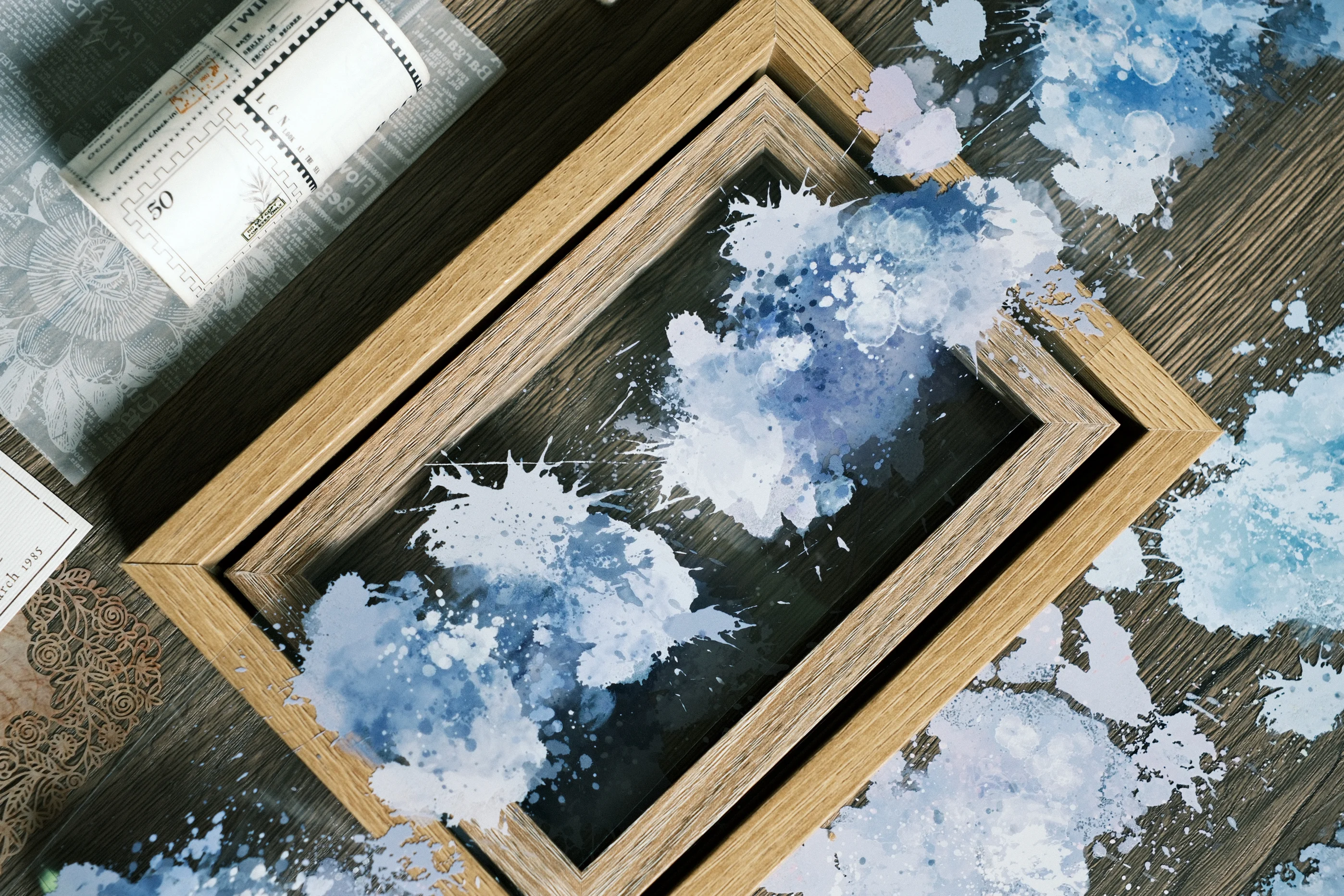 

Черничный сок - Washi / Pet Японская маскирующая ПЭТ-лента Washi, фоновая основа -