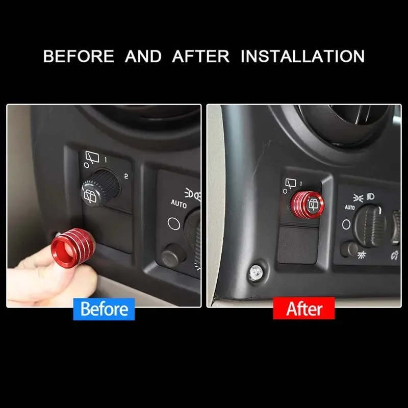 

1Pcs Aluminum alloy red For 2003-2007 Hummer H2 Car styling Car rear wiper switch knob ring sticker car interior accessories