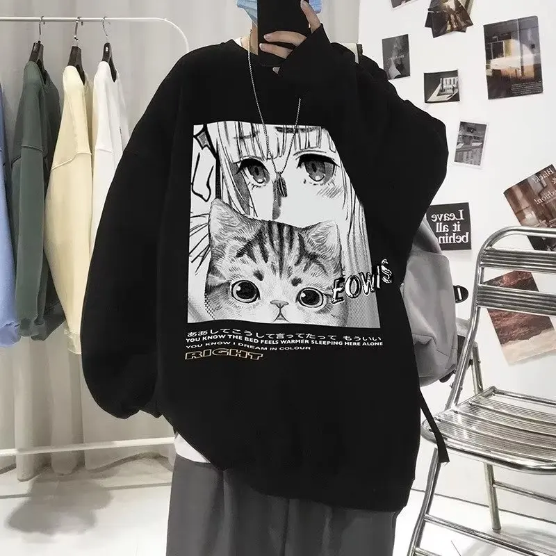 Pullover maschio 2023 nuovo Top giappone Harajuku Anime uomo donna maniche lunghe uomo autunno inverno caldo Hip Hop moda felpe