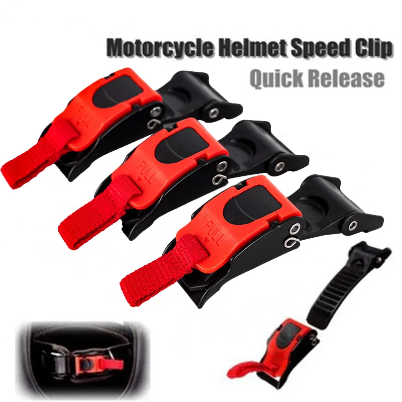 Picture 3: 6Pcs Motorcycle Helmet  Buckle Speed Clip Chin Strap Quick Release Pull Buckle Red Motorcycle Helmet Lock Socket Buckle