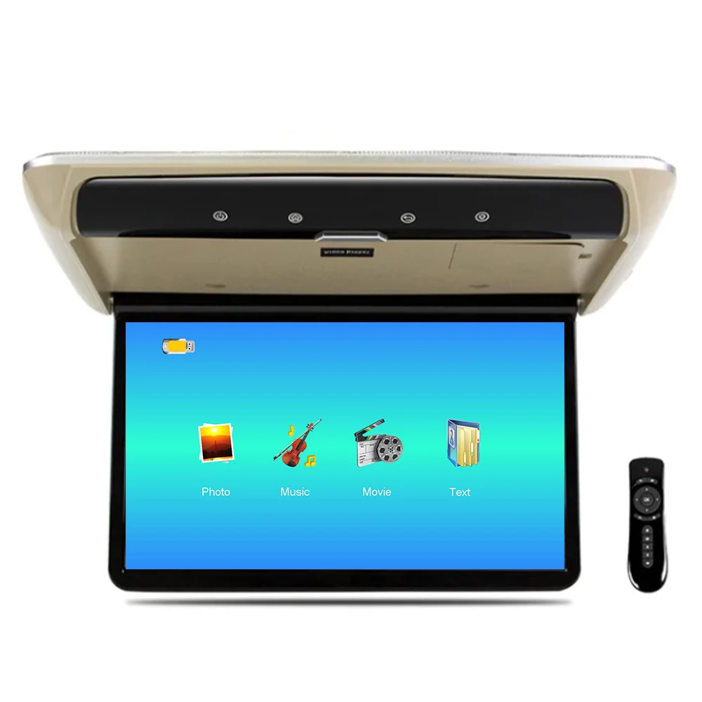 Car Roof Monitor IPS 11.6 Inch Flip Down Screen Overhead Multimedia Video Ceiling Roof Mount Display Car Monitor MP5