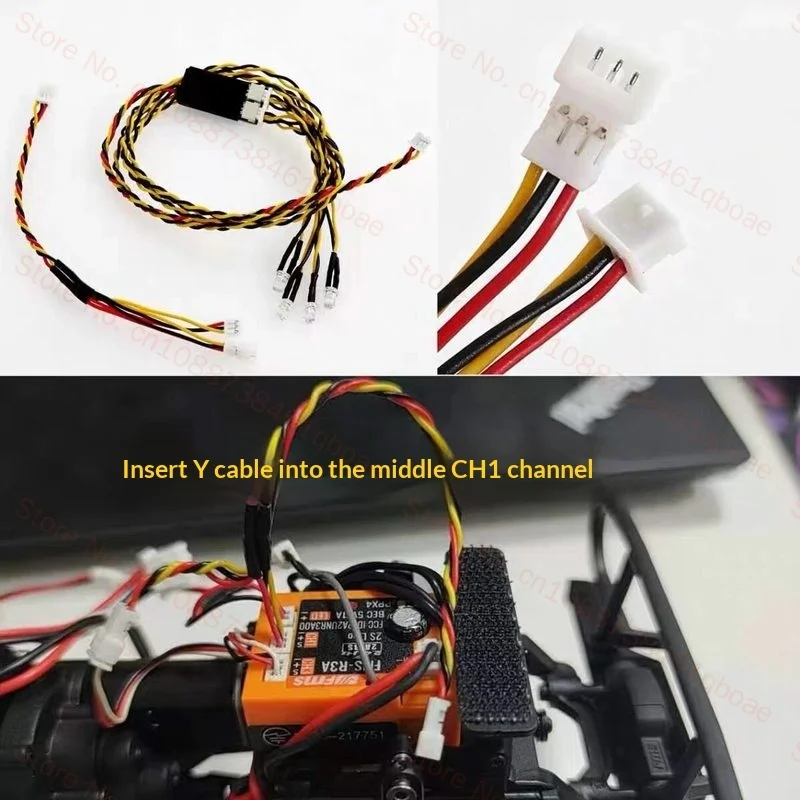 FMS 1/24 RC Crawler FCX24M Land Rover Discovery Linked Turn Signal Light Wire Harness Upgrade Part For F4 RC Model Vehicle