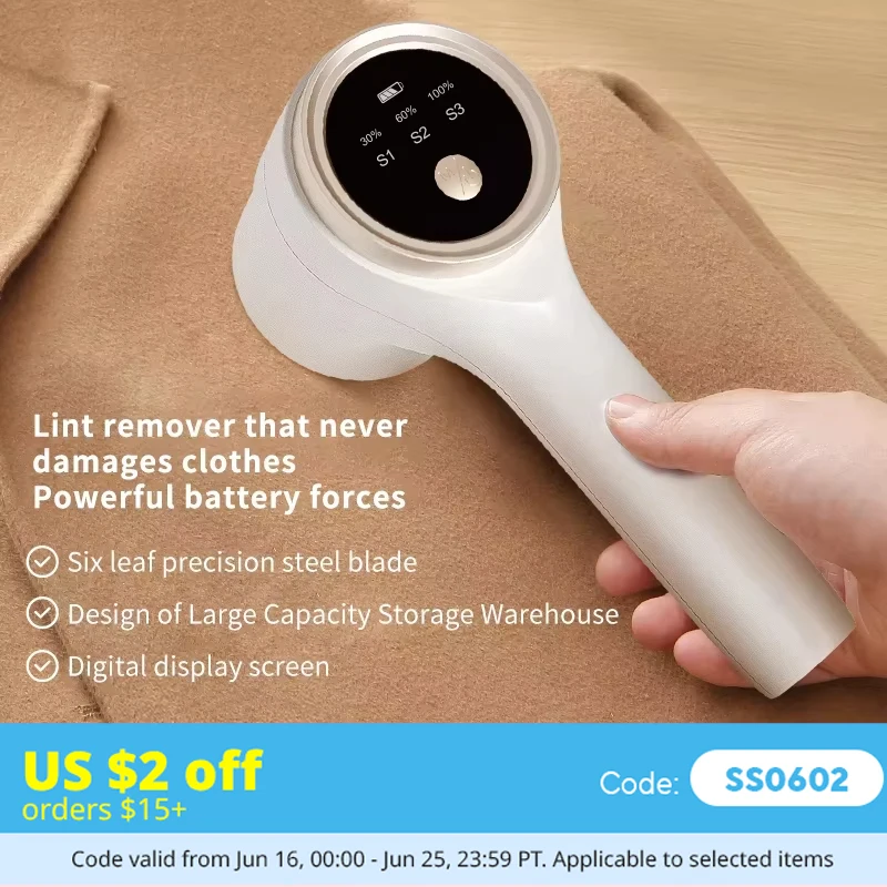 

Lint Remover for Clothing Electric Pellet Fluff Remover Rechargeable Portable Fabric HairBall Shaver Removes Lint from Clothes