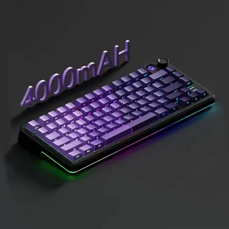 Weikav Wk75 Mechanical Keyboard Wireless Tri Mode RGB Hot Swap with Color Screen and Knob E-sports Gaming Keybaord PC Gamer Gift