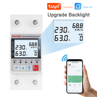 (With WIFI )SVP688 63A TUYA Smart Circuit Earth Leakage Over Under Voltage Protector Relay Switch Breaker Energy Power kWh Meter