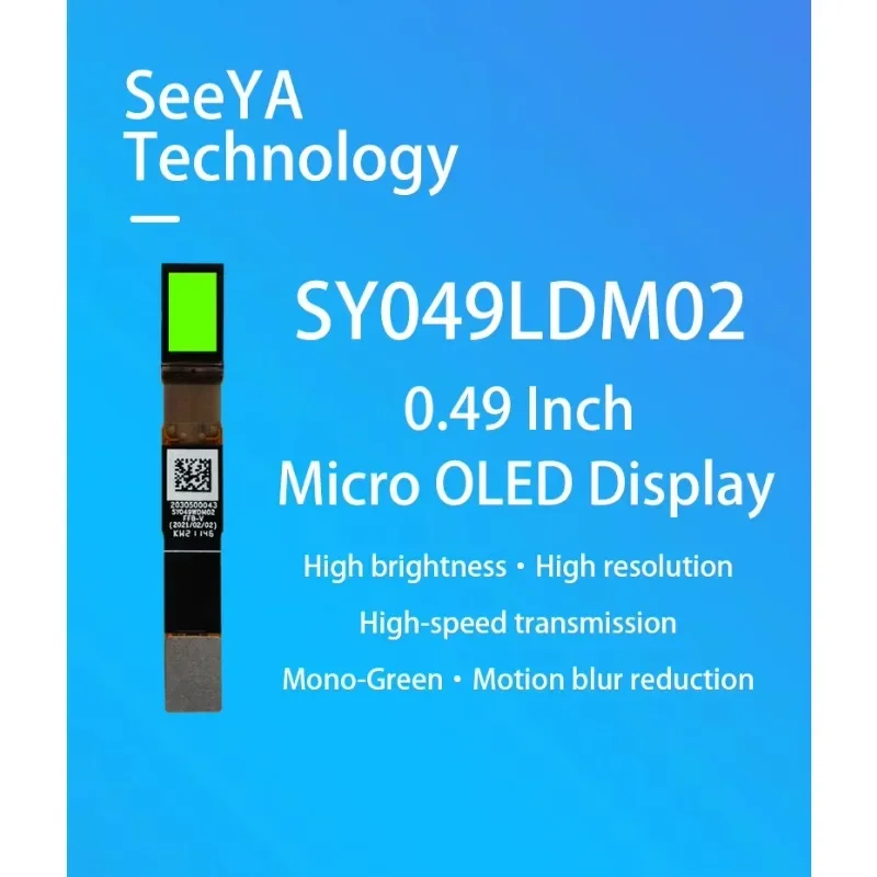 MYT SeeYA SY049LDM02 High Brightness 0.49 Monogreen MicroOLED Display Module 1920x1080, 20,000 Nits Ideal For Flight Glasses