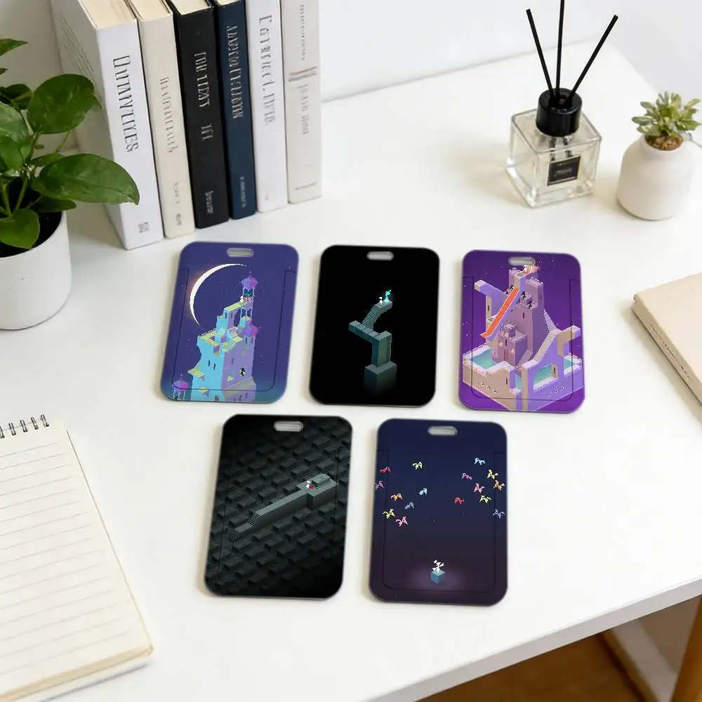 

Мультяшный держатель для карт M-Monument Valley с ремешком на шею, чехол для студенческого пропуска, подвесная сумка для кампуса, держатели для ID-карт, ключей, подарки