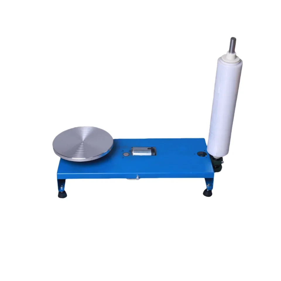 Manual Electric Semi-automatic Pallet Stretch Film Wrapping Machine Plastic Stretch Film Roll Dispenser For Carton Packing