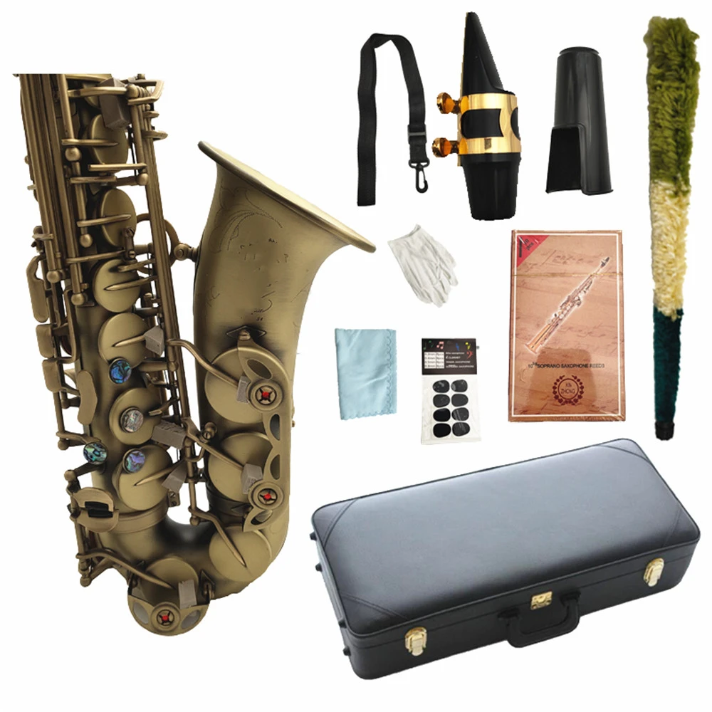 Alto Saxophone R 54 Antique Copper Plated E-flat Professional Musical Instrument With Mouthpiece Reed Neck