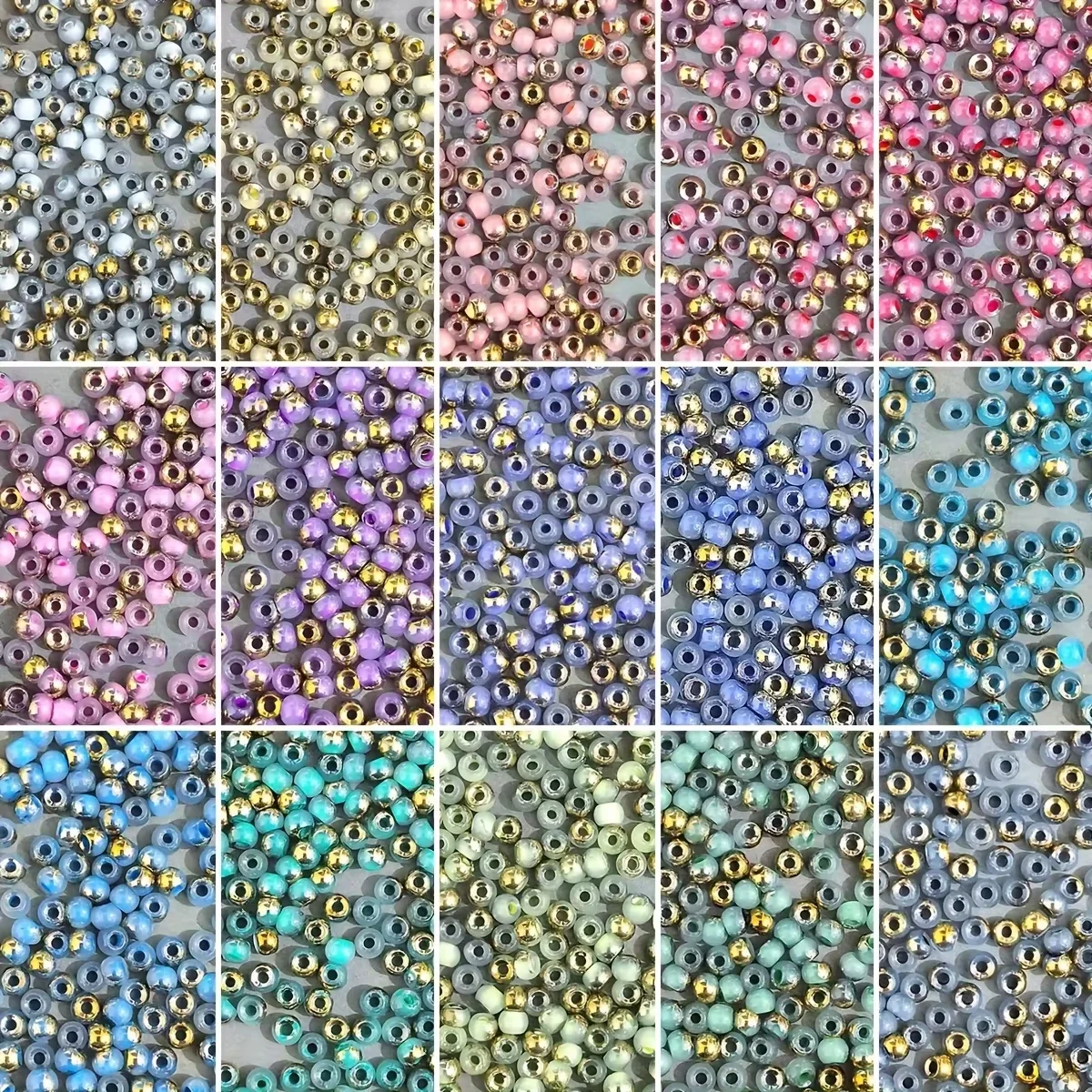 

14-color, 2800g ultra-high-quality 4mm semi-golden seed beads round beads for DIY handmade stringing jewelry, earrings, and weav