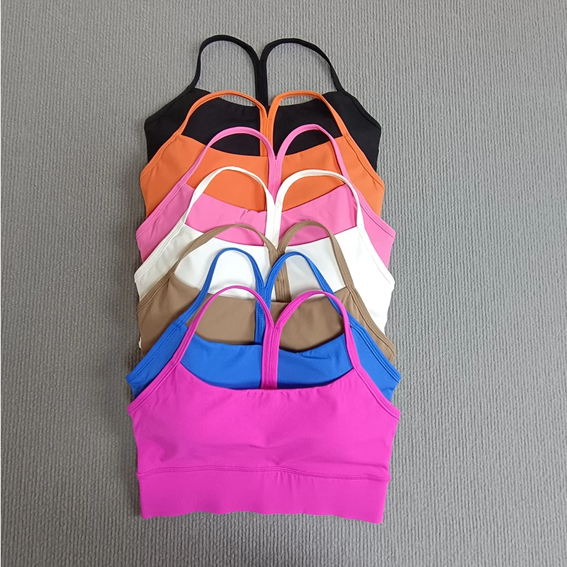 الجوارب سترة اليوغا بلون الرياضة الصدرية Y شكل المرأة حمالة صدر رياضية عالية القوة للصدمات رياضة سترة رياضية مع وسادة الصدر