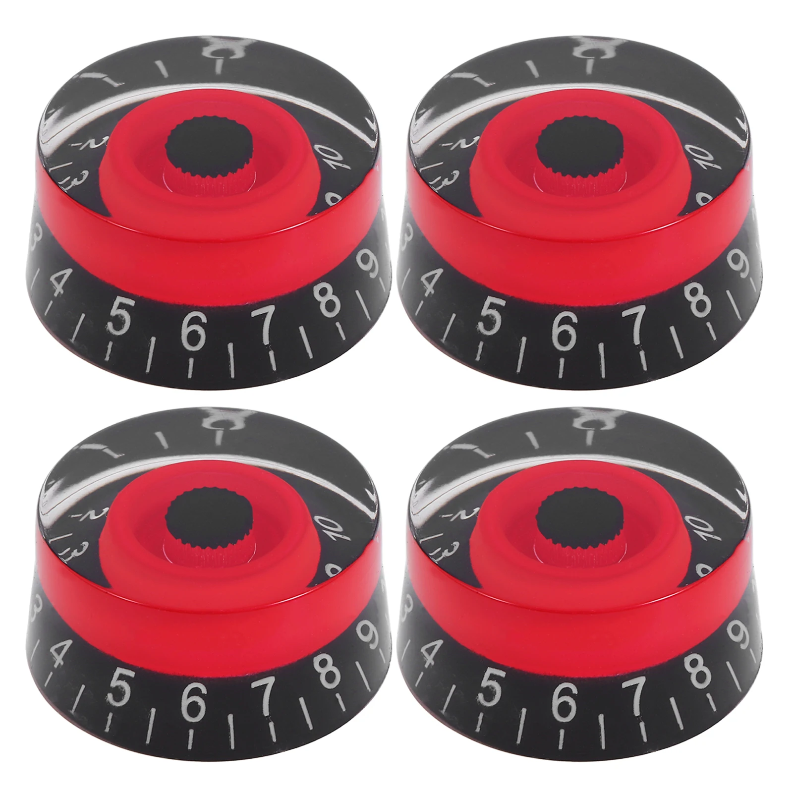

4pcs Gd17A Acrylic Knobs For Guitar Bass Control Amplifier Effect Pedal Replacement Shaft Fit Split Concentric Pots Black Red