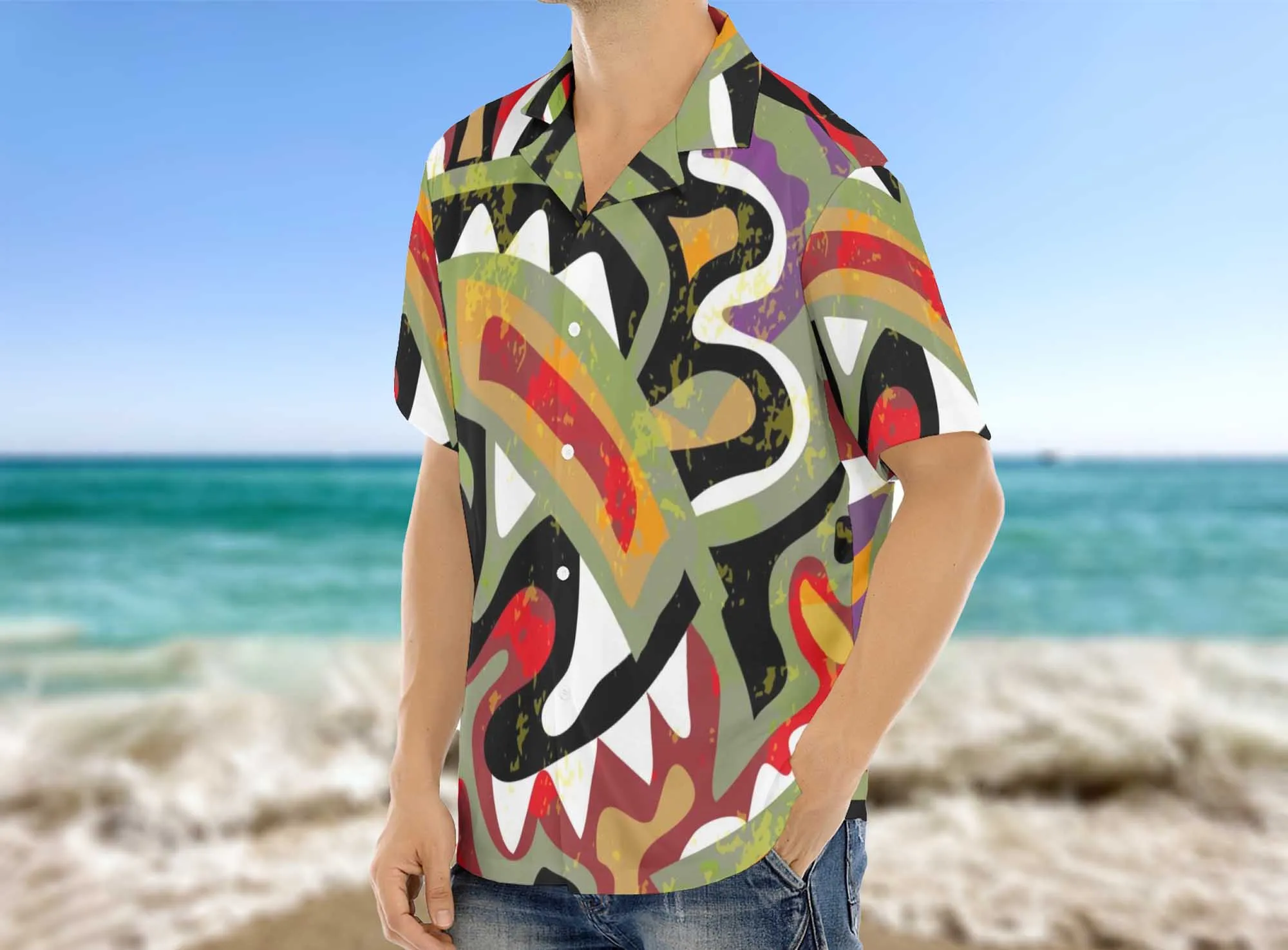 Manufacturer Hot Sale Custom Tropical Shirt Mens Photo Design Lightweight Polyester Perfect for Vacation Party Casual Wear