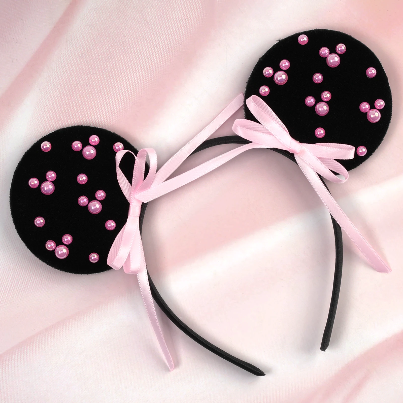 

Disney Princess Mickey Ear Headband Sweet Bow Ribbon Girl Role Playing Party Hair Hoops Colorful Decoration Women's Perfect Gift