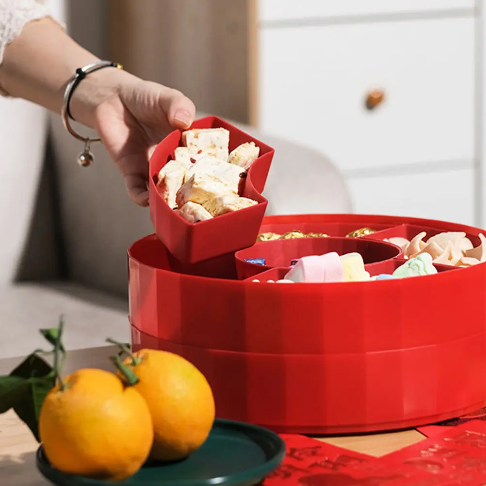 

Double Layer Fruit Plate Multi grid Snacks Tray Dried Storage Holder C ies Serving Platters Plastic PP Material Kitchen Bar