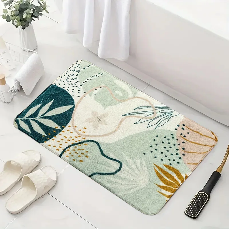 New Imitation Cashmere Bathroom Non-Slip Floor Mat, Absorbent Fast Drying Mat, Bathroom Landscape Decoration, Home Decoration