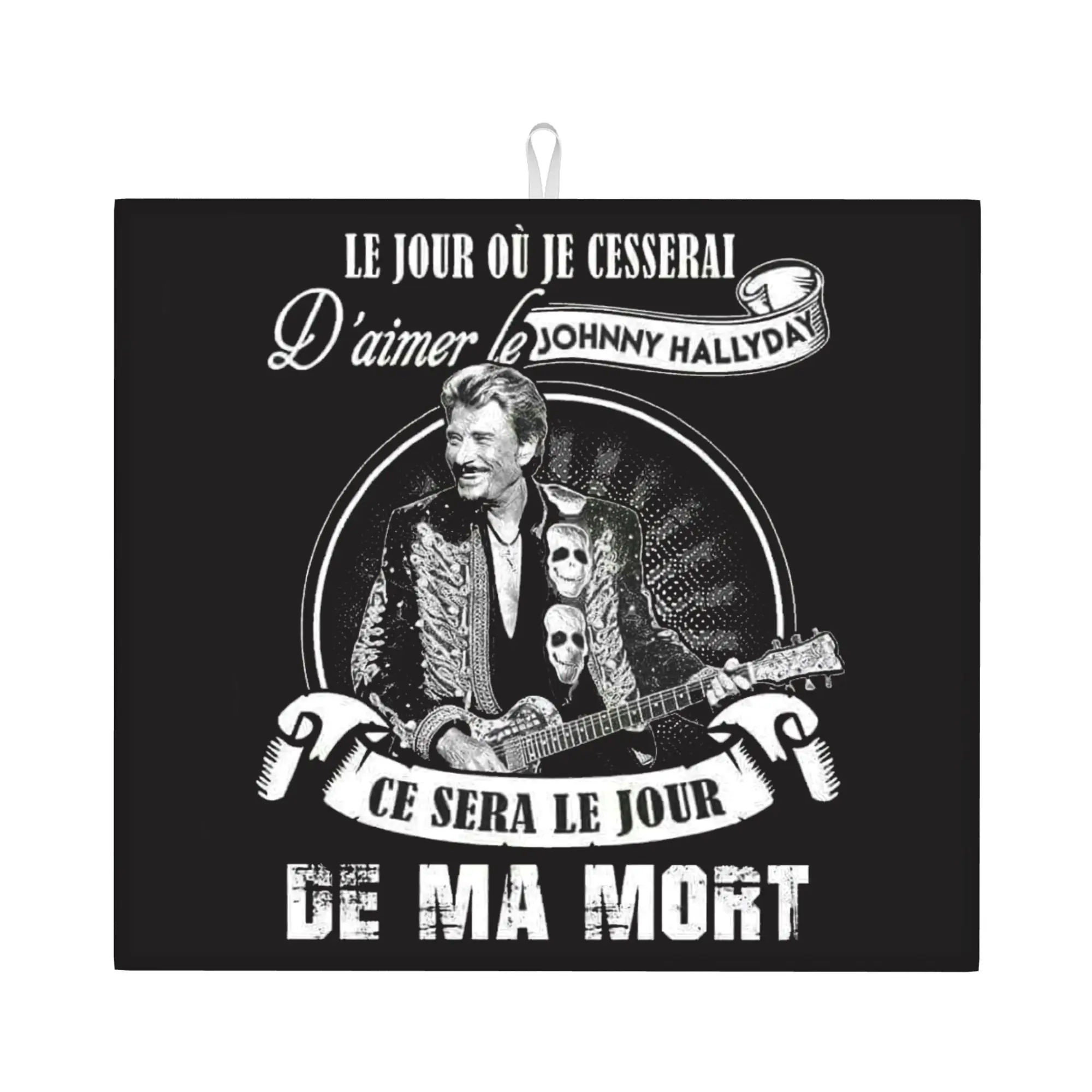 Johnny Hallyday French Singer Non Slip Kitchen Counter Protector Mat Barware Tableware Reusable Heavy Metal Rock Mat For Kitchen