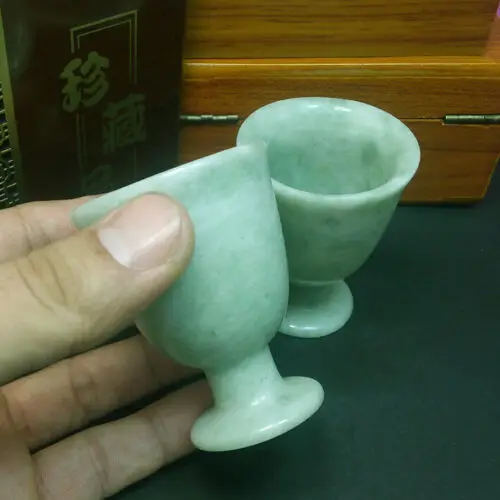 Natural Jade Teacup Wine Glass Hand Carved Jades Stone Goblet Best Gift For Friend