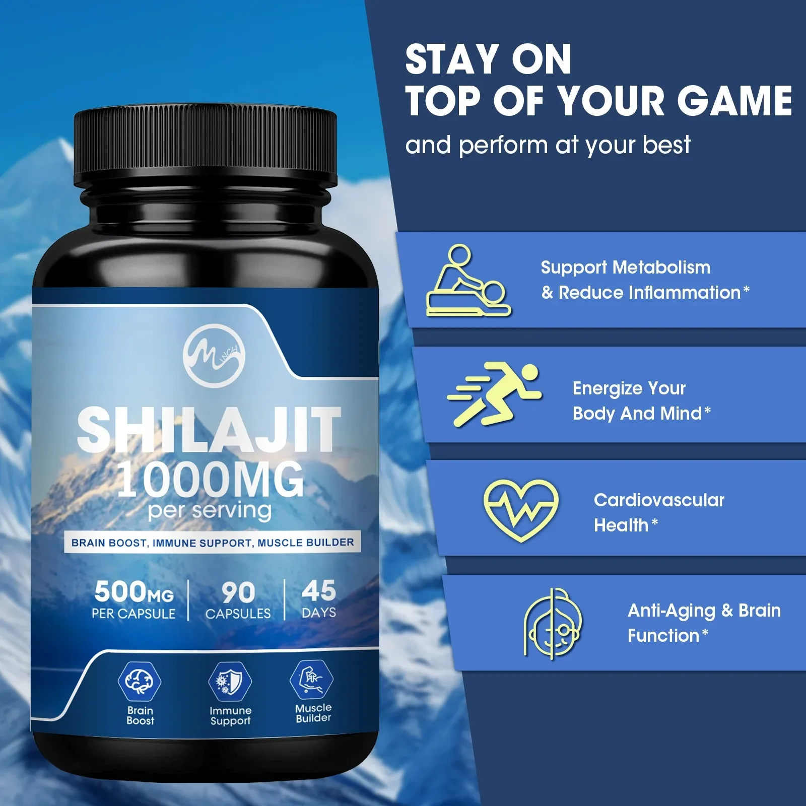 Tested 85+ Trace Minerals Pure Himalayan Shilajit Resin & Natural Shilajit Resin Lab Fulvic Acid Pill Supplement Boost Endurance