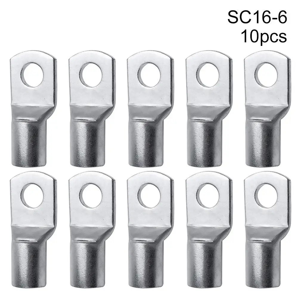 10Pcs 6mm 8mm 10mm Bolt Hole SC16-6 SC25-6 SC35-6 Wire Nose Terminal Crimp Cable Connector Kit Lugs Ring SC Type
